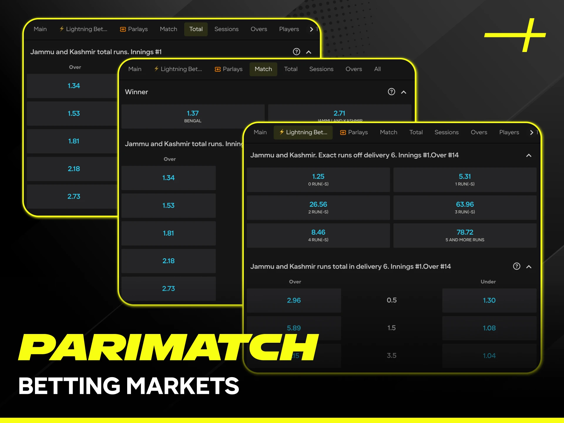 Explore a wide range of cricket betting markets at Parimatch.
