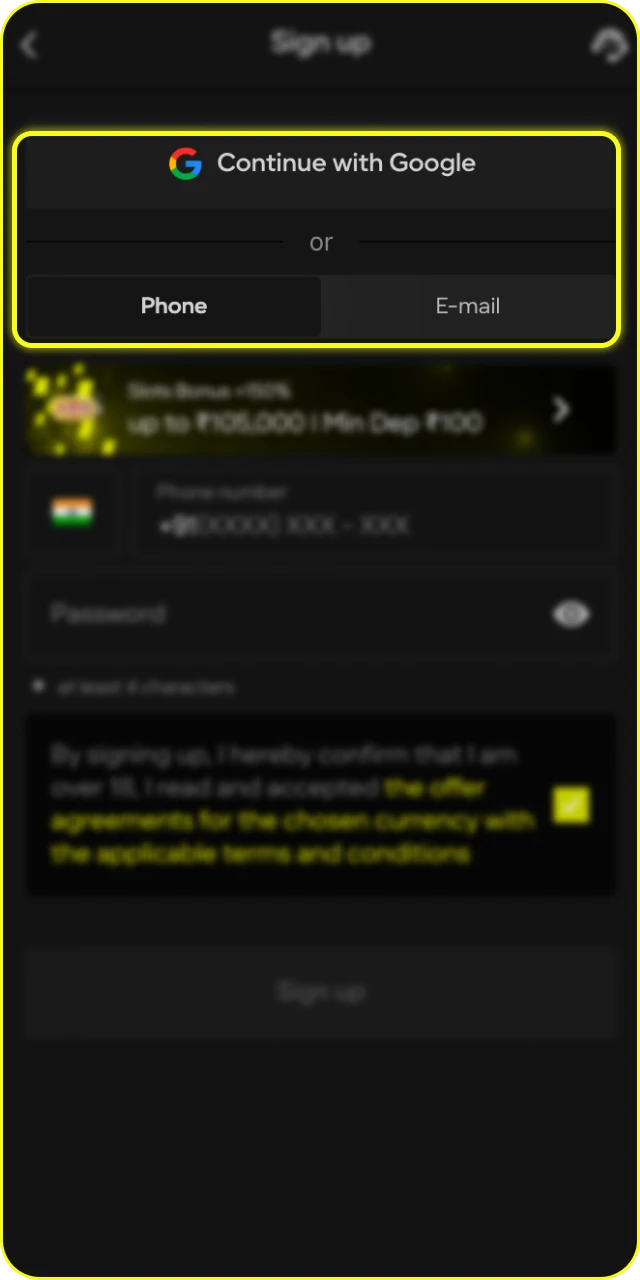 Create your account on Parimatch to start cricket betting in India.
