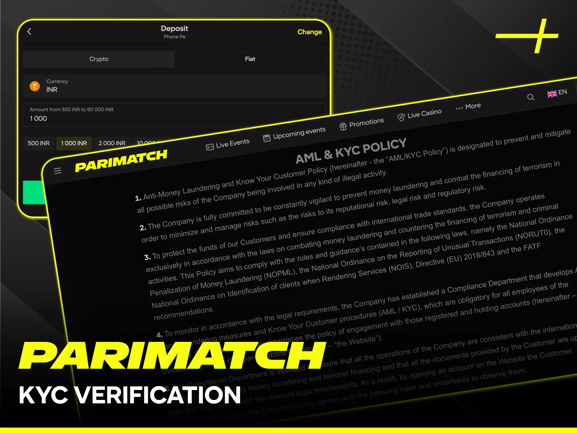 Complete your KYC verification to ensure safety for Parimatch deposits.