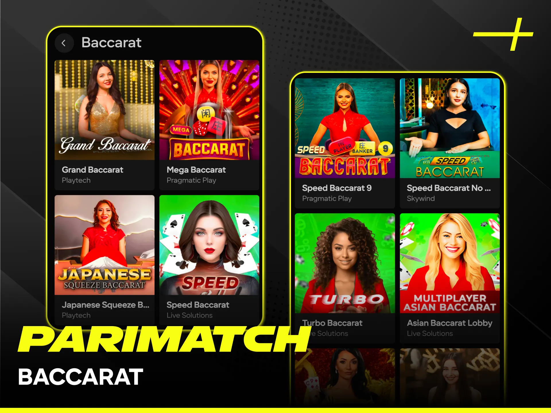 Play professional live casino Baccarat on the official Parimatch site.