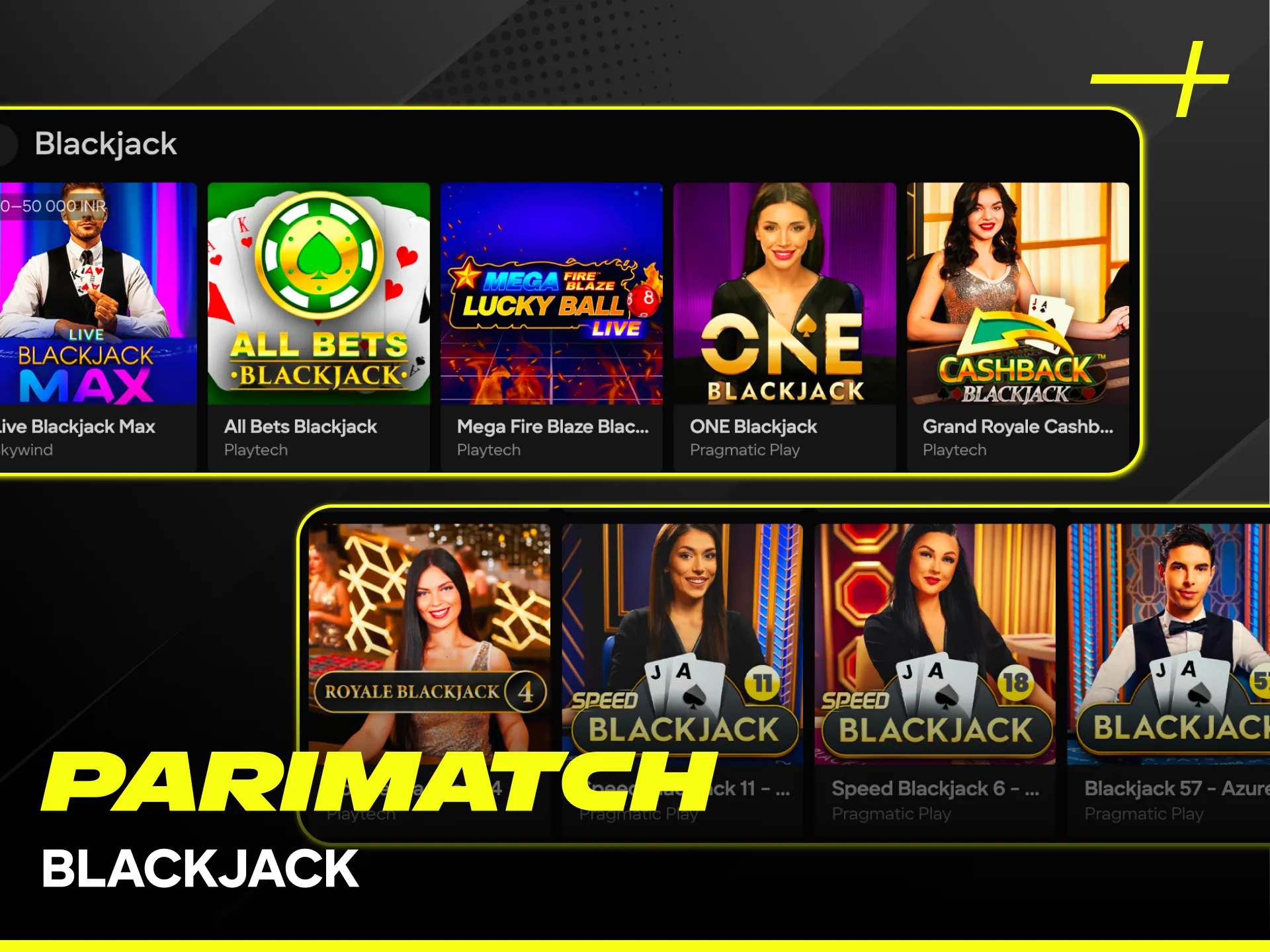 Test your skills in live casino Blackjack at Parimatch India.