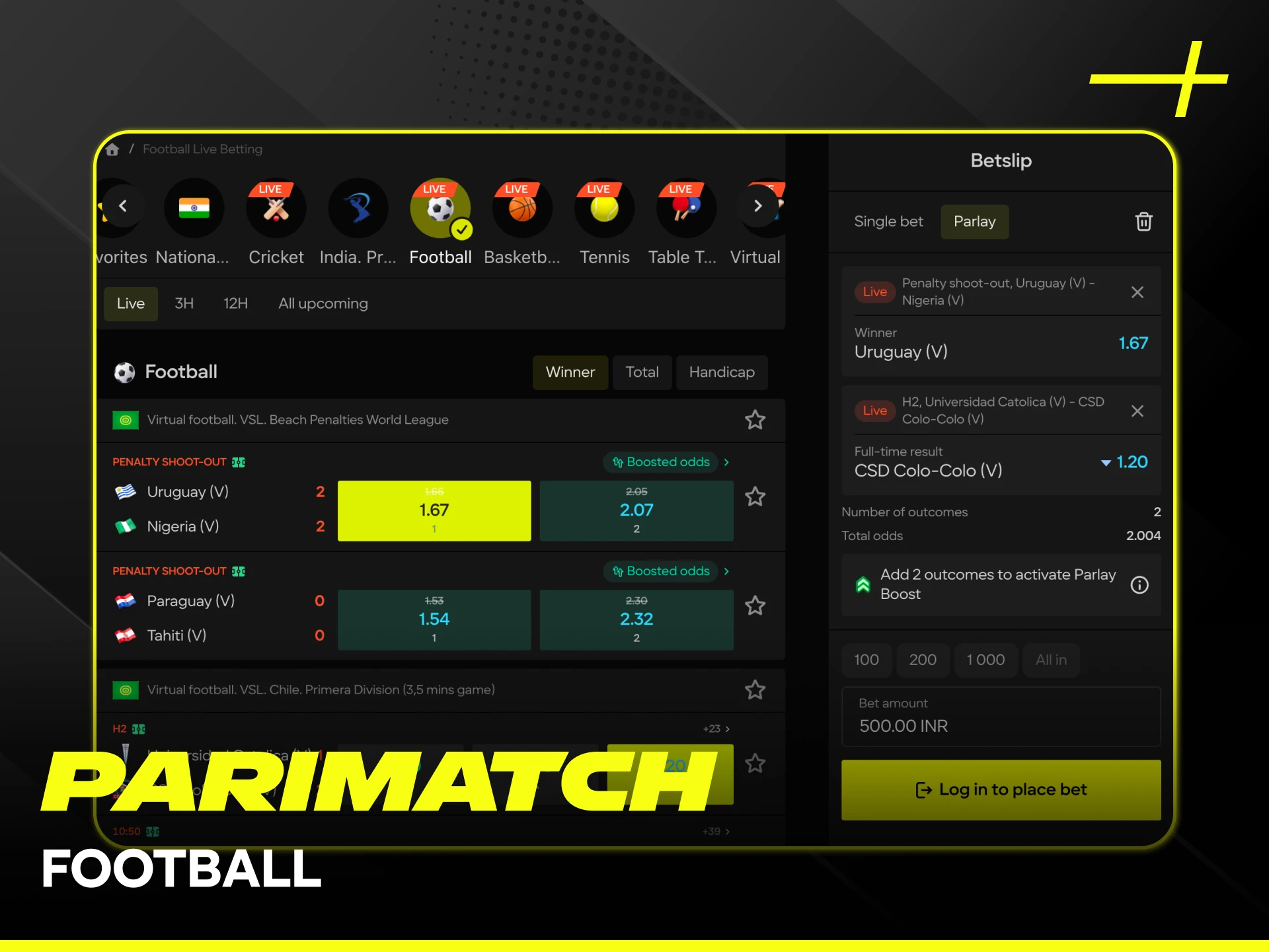 Bet on global football tournaments using the Parimatch sports betting platform.