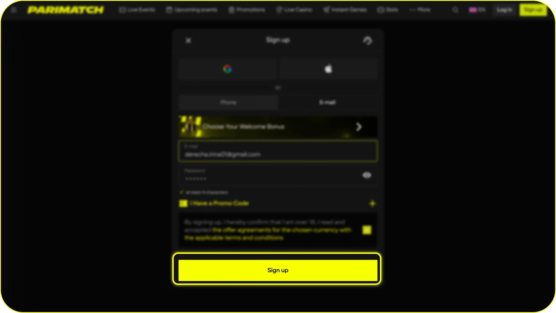 Confirm your account and verify your Parimatch registration today.